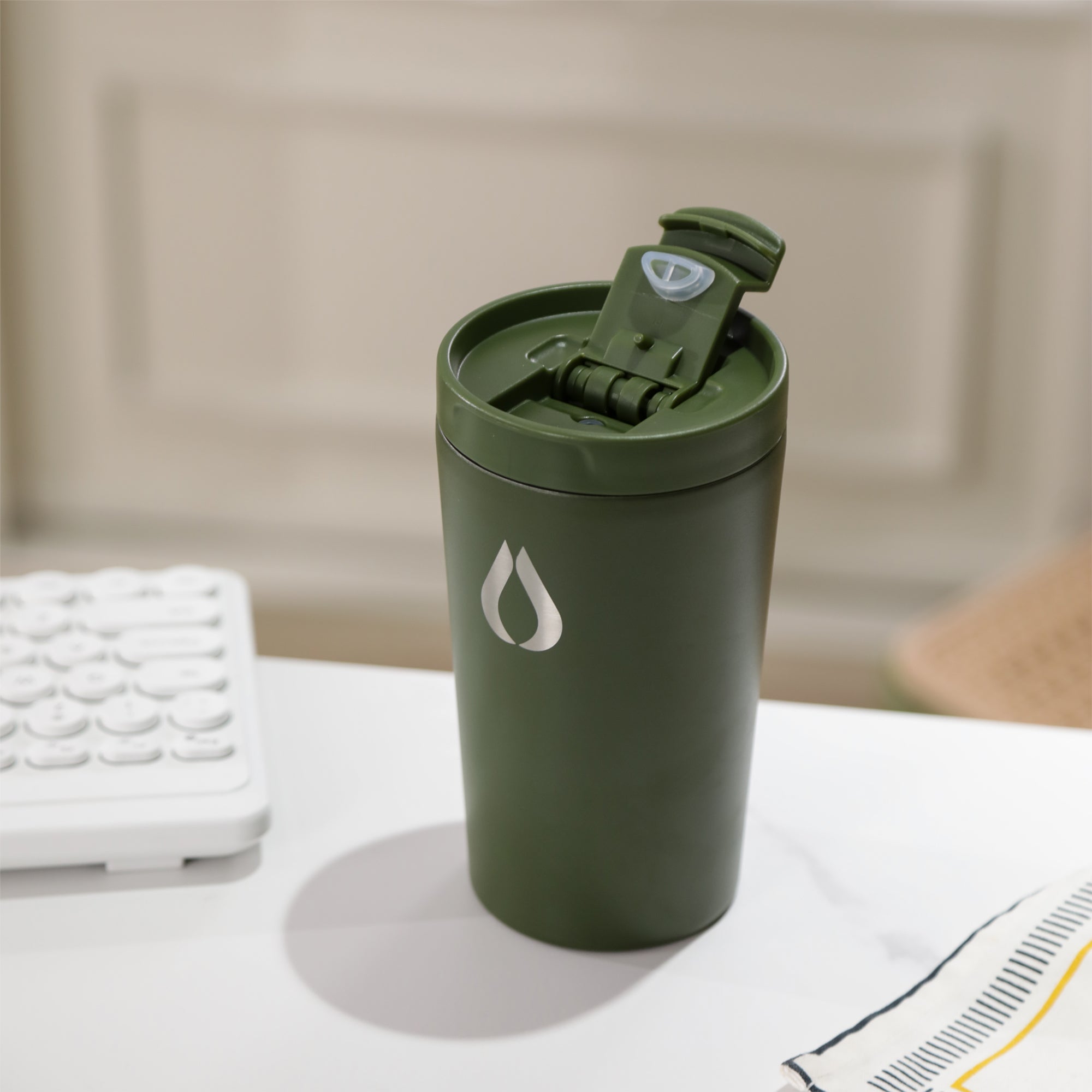 Koffiekop - 400ML - Donker Olijf