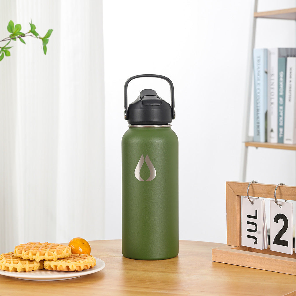 Waterfles - 960ML - Donkergroen Olijf