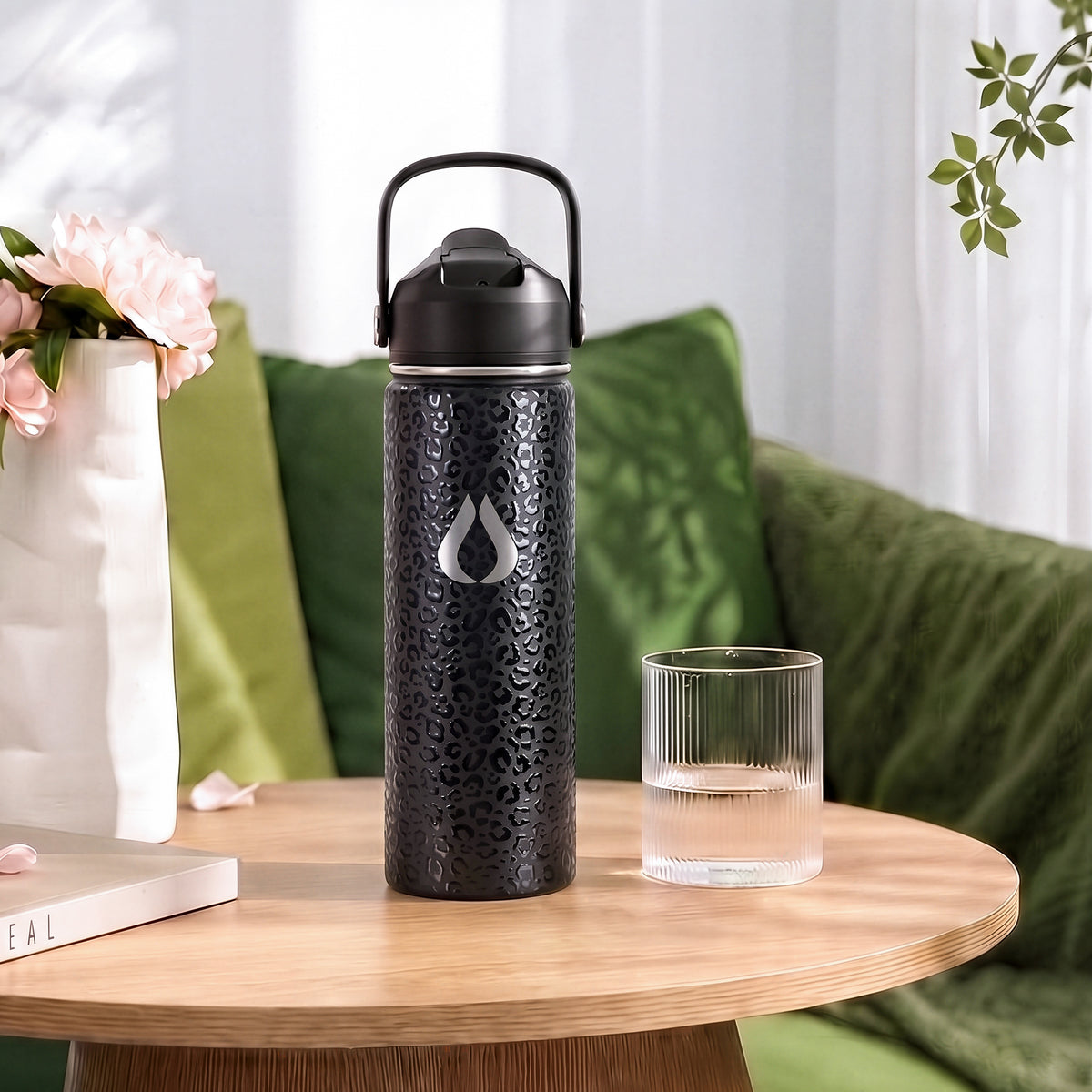 Waterfles - 650ML - Black Leopard
