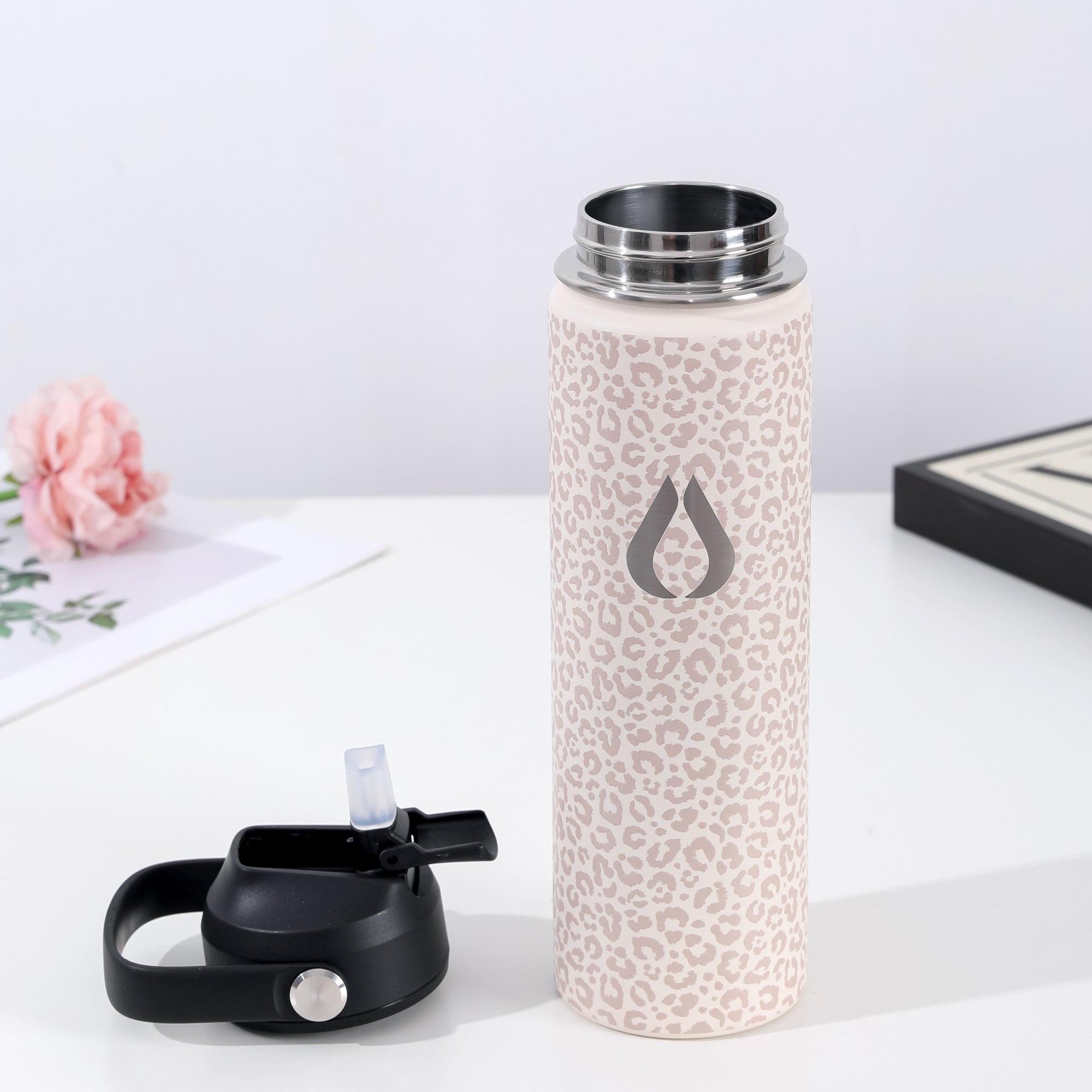 Waterfles - 650ML - Cream Leopard