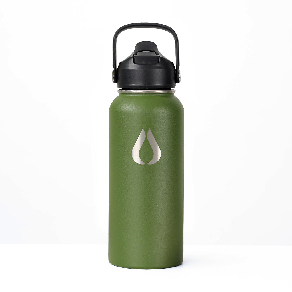 Waterfles - 960ML - Donkergroen Olijf