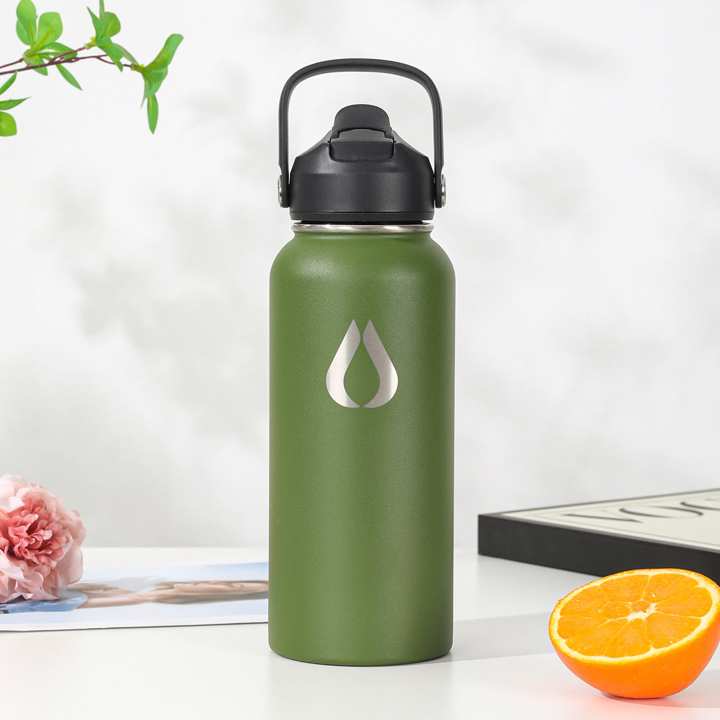 Waterfles - 960ML - Donkergroen Olijf