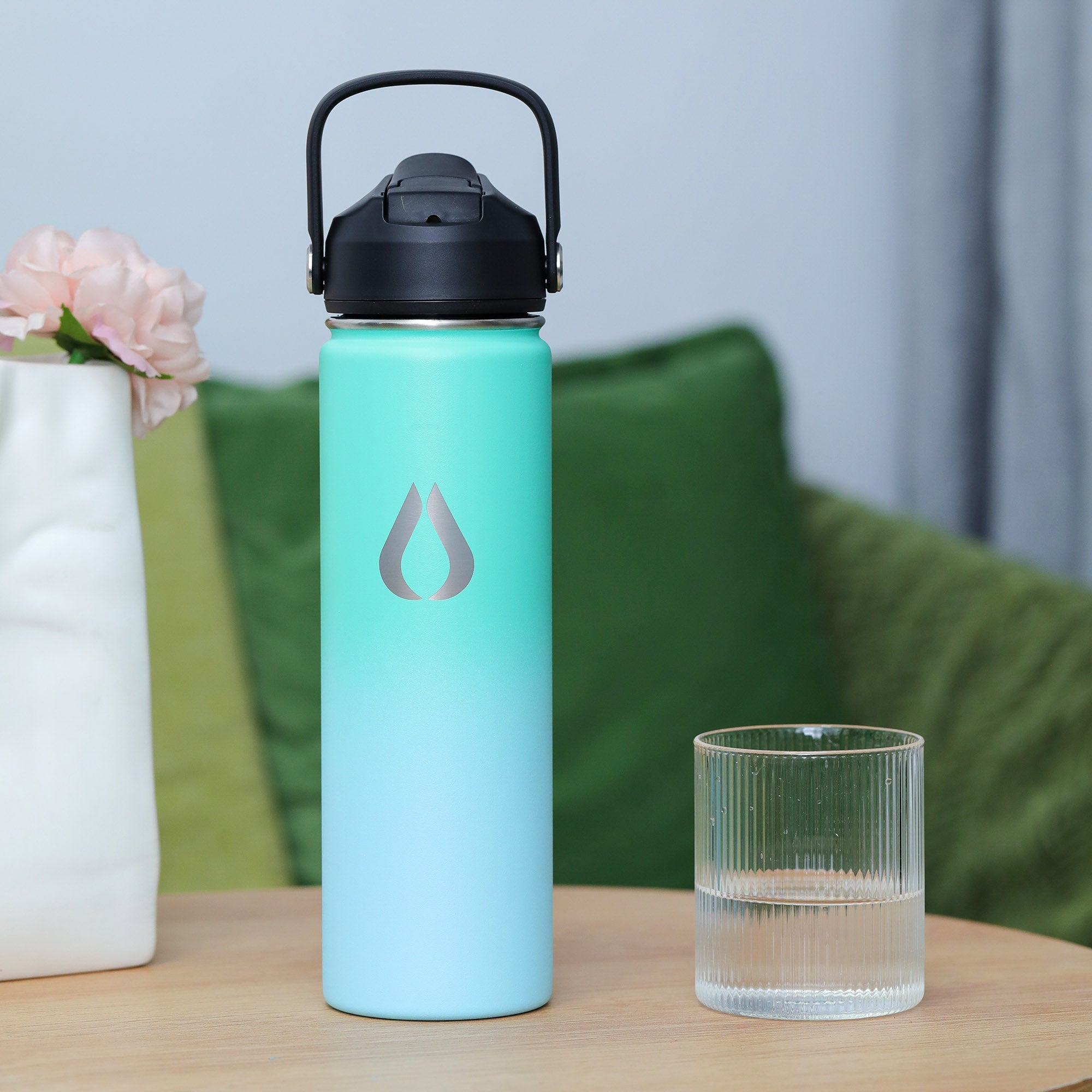 Waterfles - 650ML - Groen Sky
