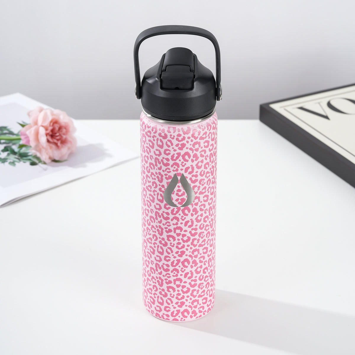 Waterfles - 650ML - Pink Leopard