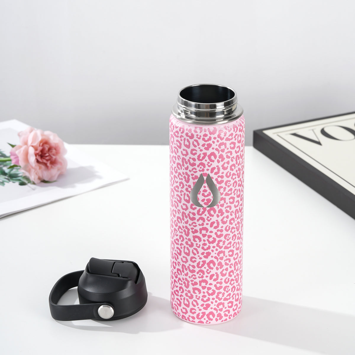 Waterfles - 650ML - Pink Leopard