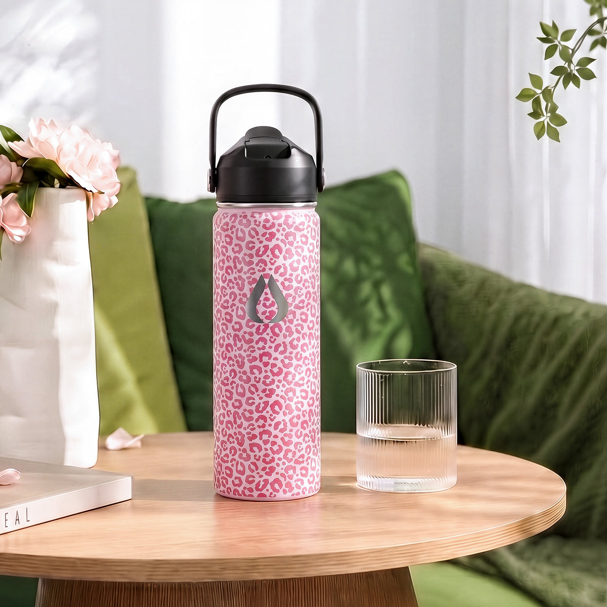 Waterfles - 650ML - Pink Leopard